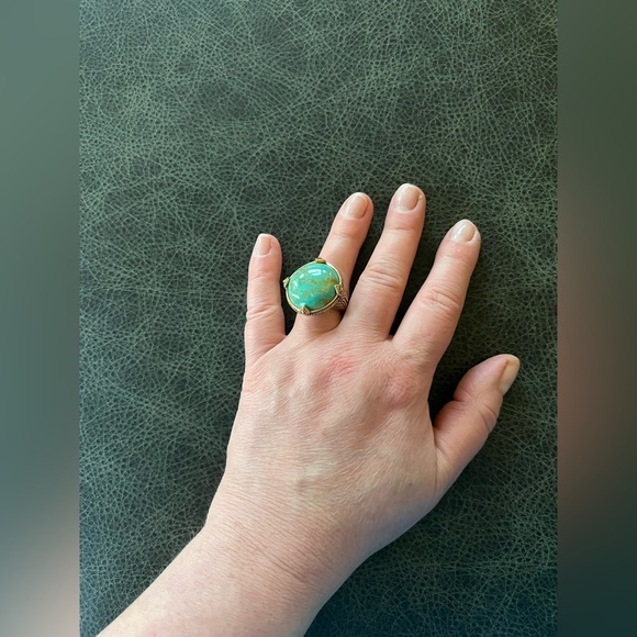 Studio Barse Ring Bronze and Turquoise Size 7 - Picture 9 of 14